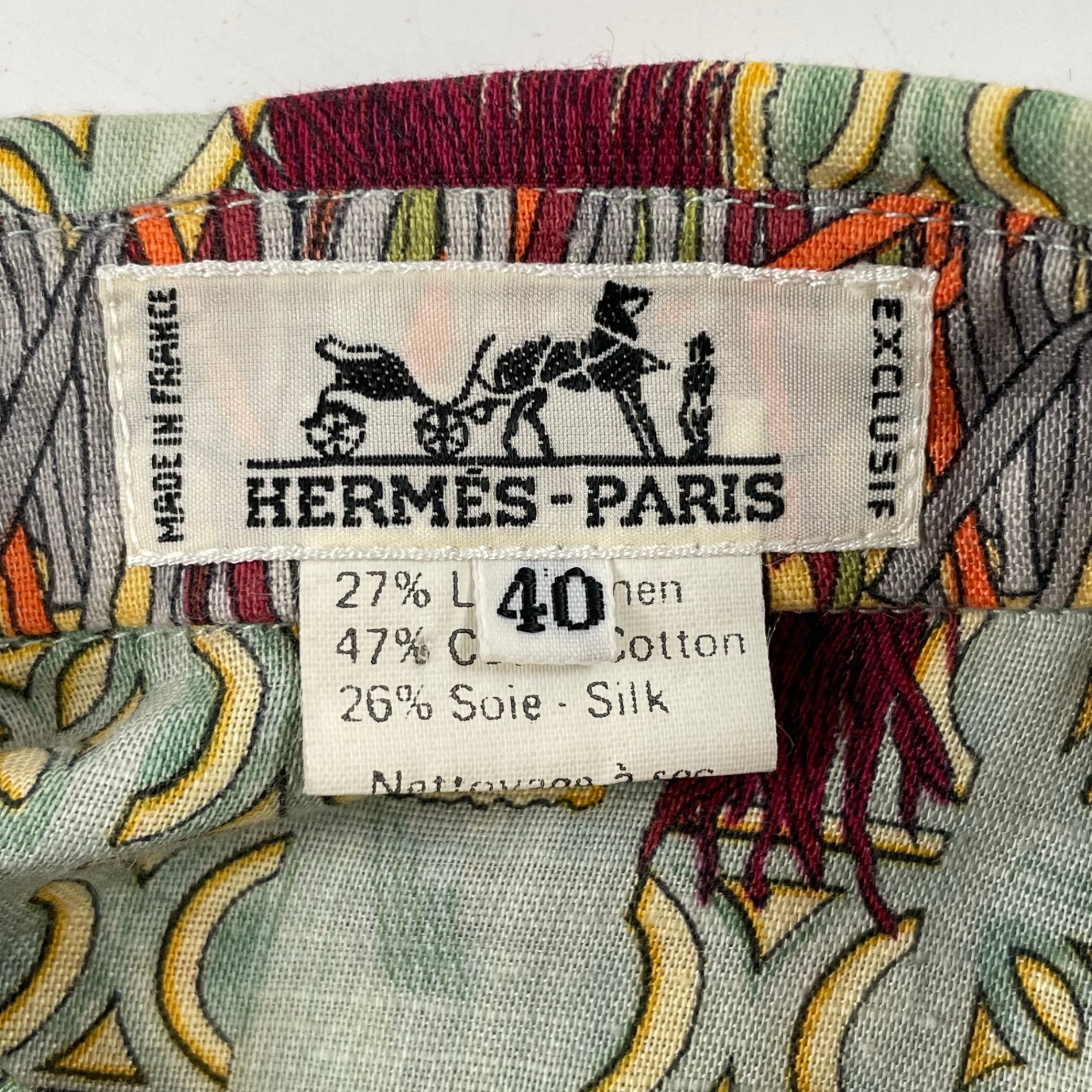 HERMES / 80s VINTAGE コットンシルクリネンMIXシャツ SIZE：40 – BAUM