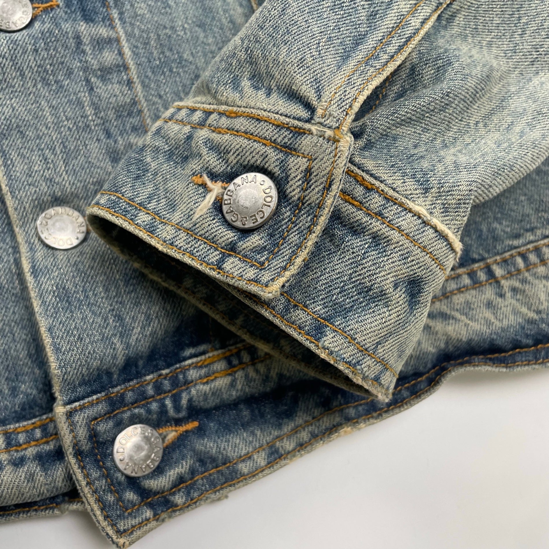 DOLCE＆GABBANA ドルチェ＆ガッバーナ / 02AWクラッシュデニムジャケット インディゴ  SIZE:46