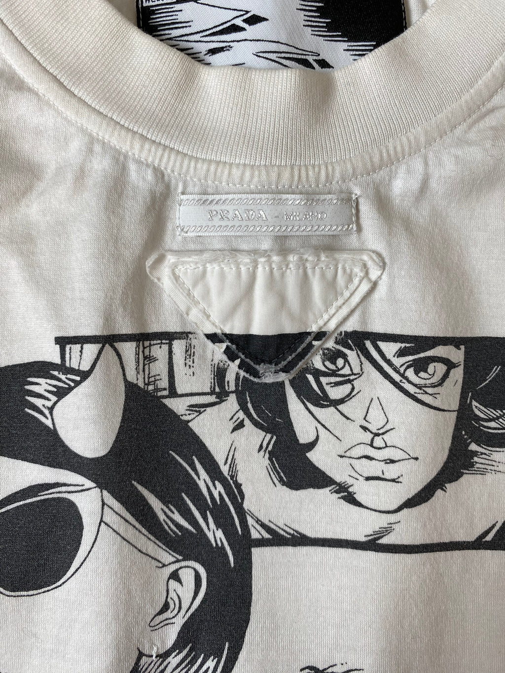 PRADA プラダ stellar leuna アメコミ風 プリント ノースリーブ Tシャツ