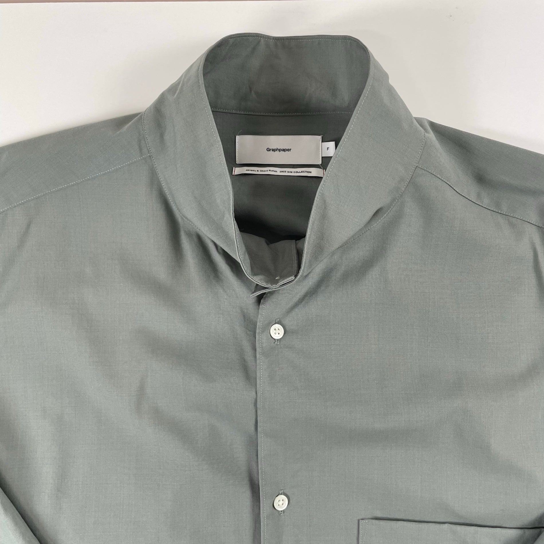 Graphpaper / Fine Wool Tropical Stand Collar Shirt 参考定価：28,000+tax SIZE:FREE