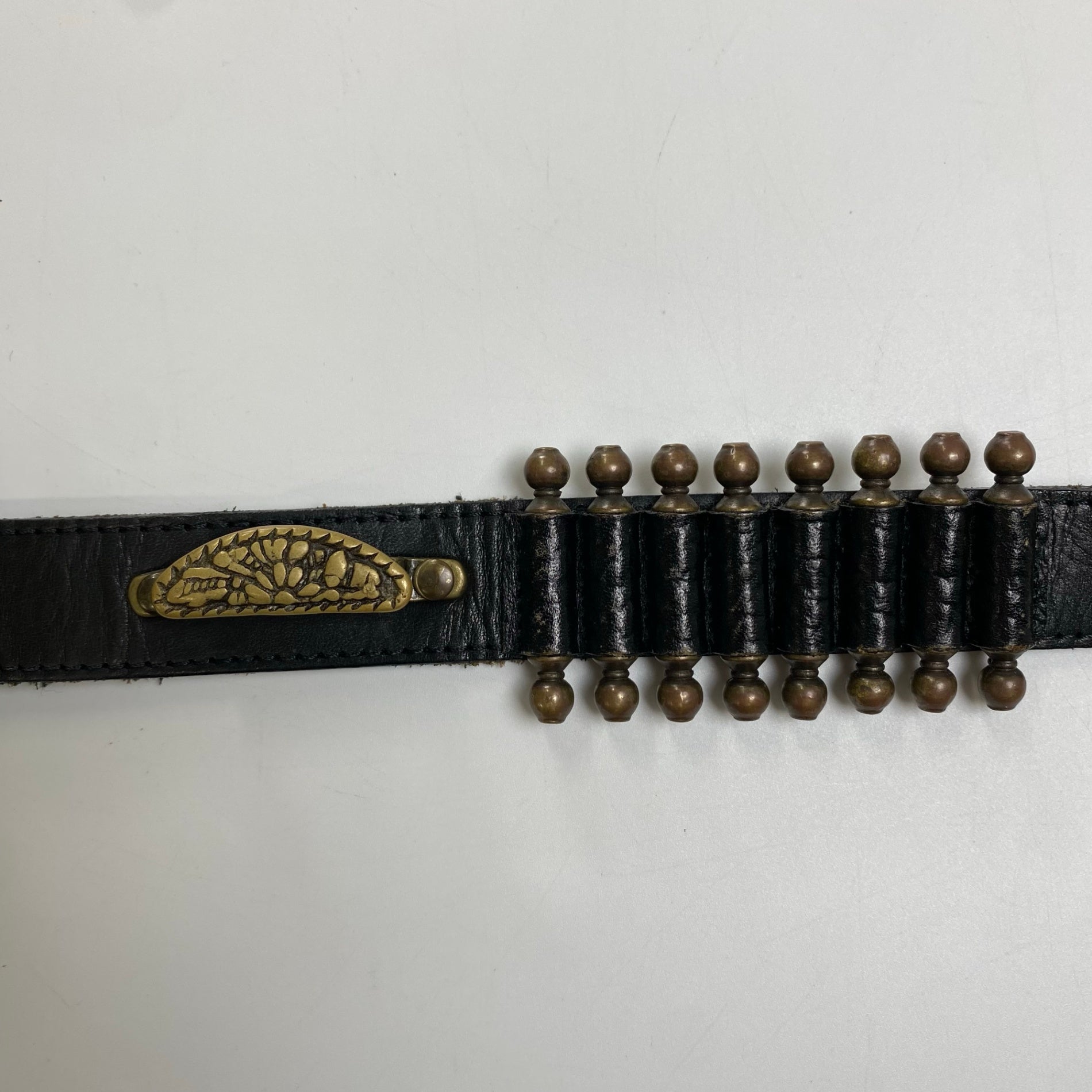 KENSHO ケンショウ / バレットデザイン レザーベルト 彫金 全長101cm