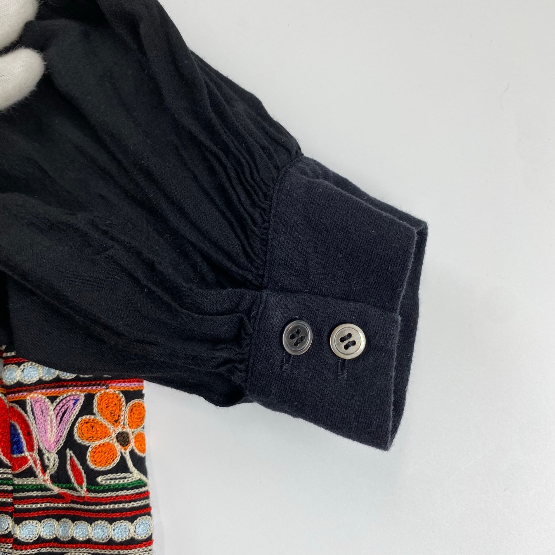 tricot COMME des GARCONS トリコ コムデギャルソン / フラワープリント×刺繍カットソー ブラウス AD2007 SIZE:S-M程度