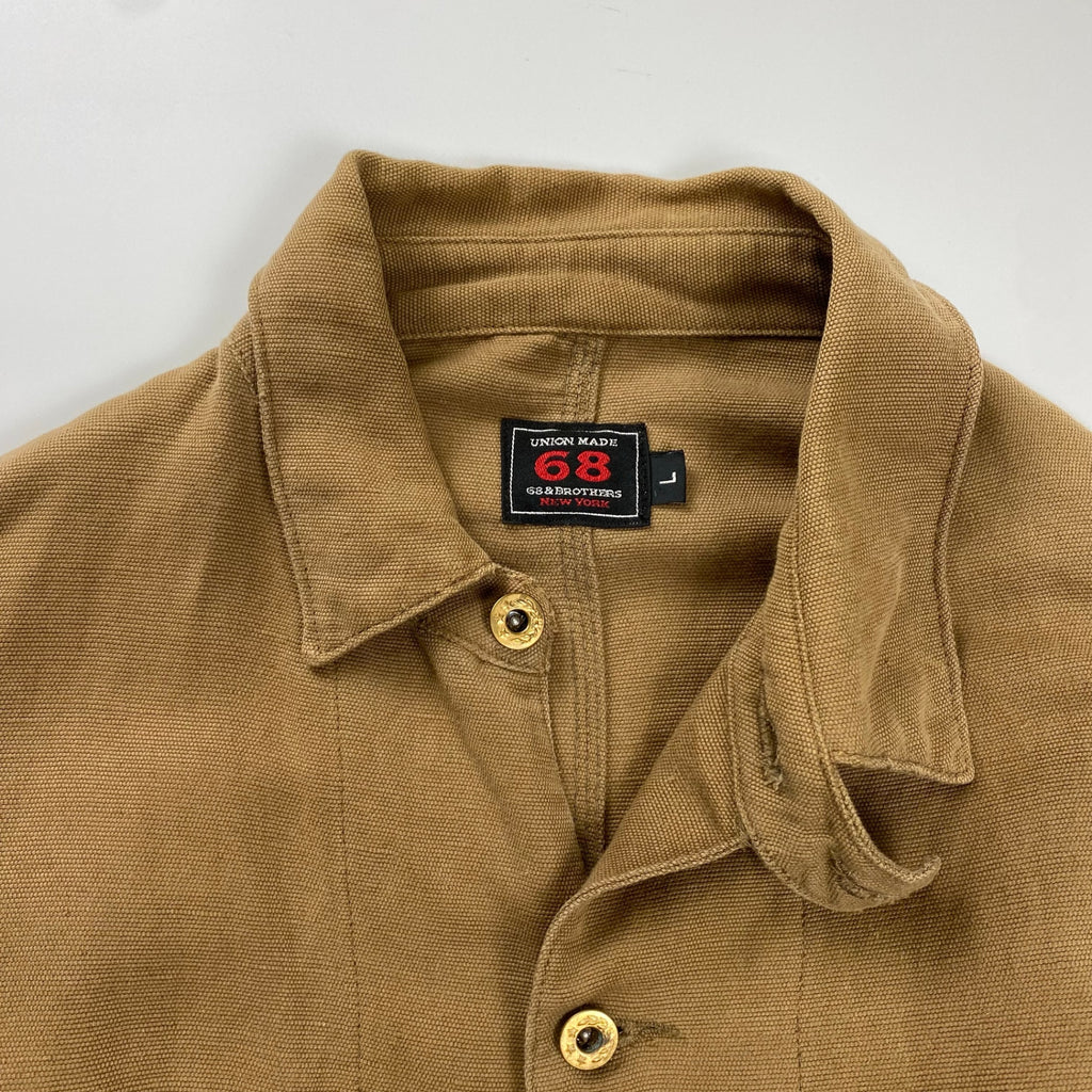 68&BROTHERS シクスティーエイト&ブラザーズ / カバーオール ブラウン 月桂樹ボタン USA製 SIZE:L