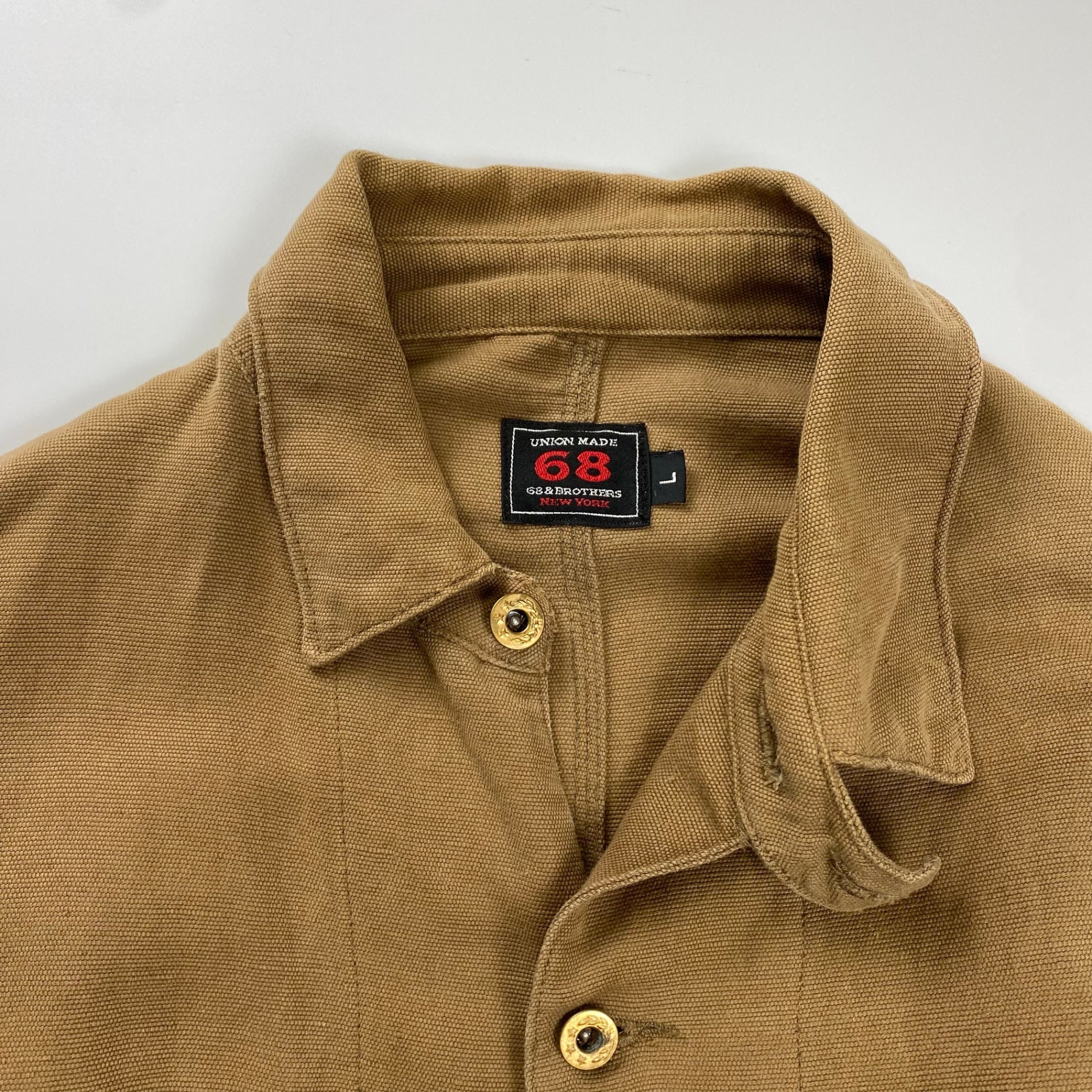 68&BROTHERS シクスティーエイト&ブラザーズ / カバーオール ブラウン 月桂樹ボタン USA製 SIZE:L