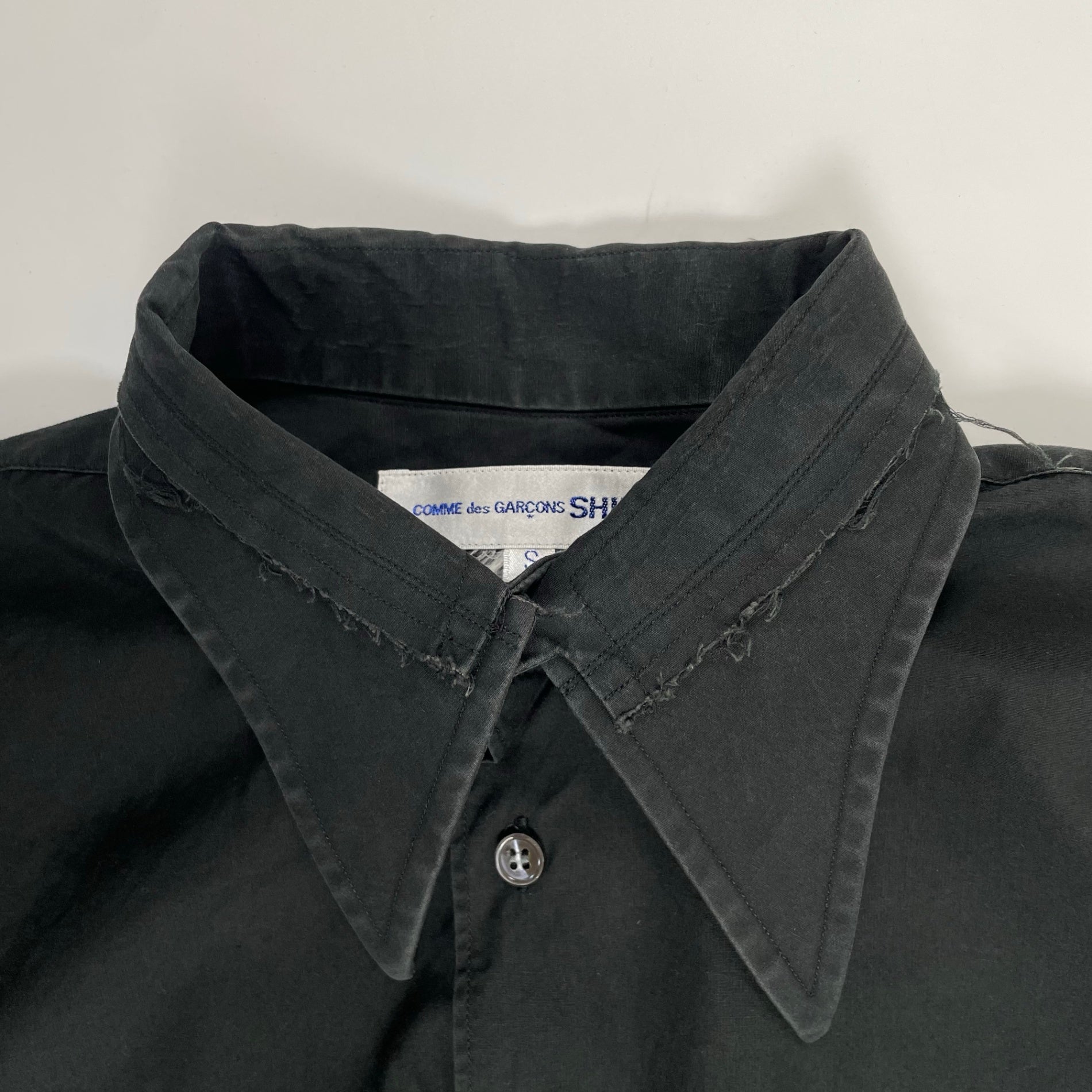 COMME des GARCONS SHIRT コムデギャルソン シャツ / デザインポインテッドカラーシャツ ブラック SIZE：S