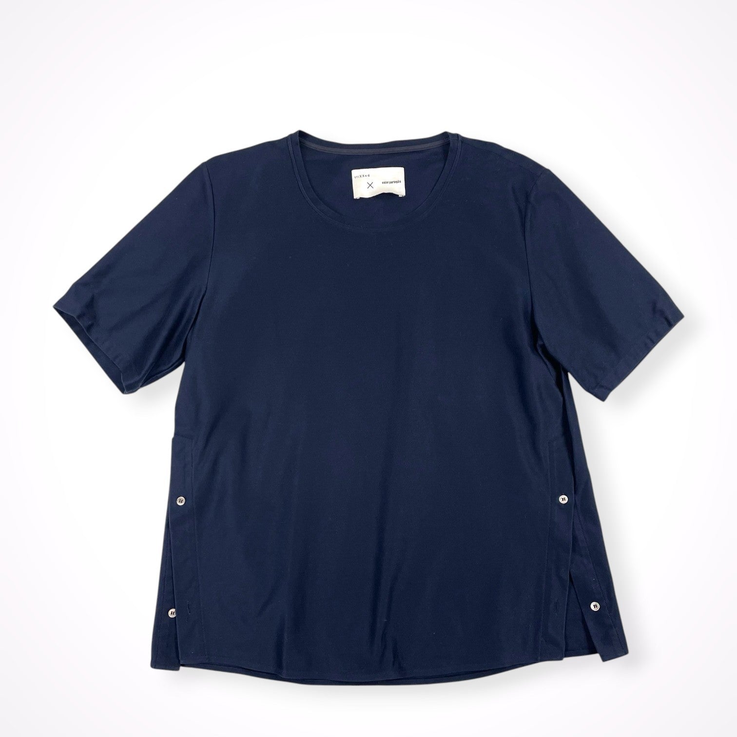 ffixxed studios × ester partegas フィックスストゥディオス エステル・パルテガス / ヘムボタンツイルTシャツ  参考定価：25,000程度 SIZE:L