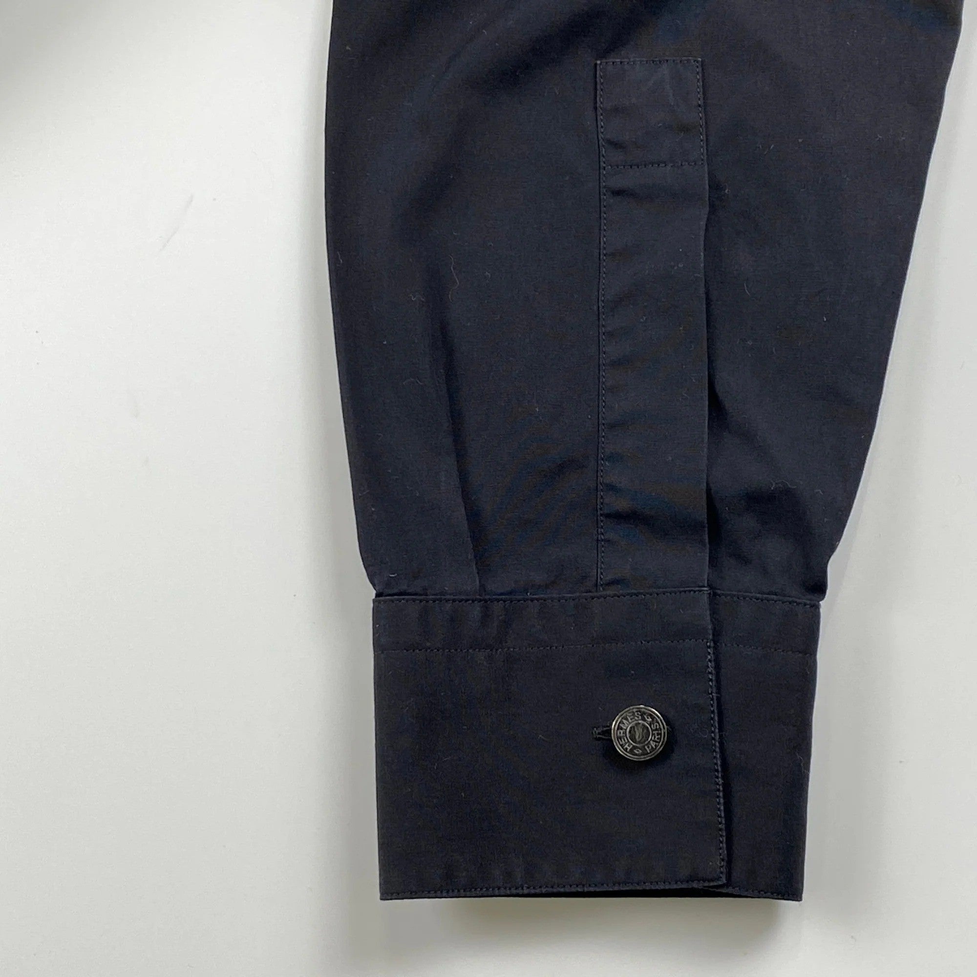 HERMES エルメス / スタンドカラー シャツ セリエボタン 変形デザイン SIZE：39（M程度）