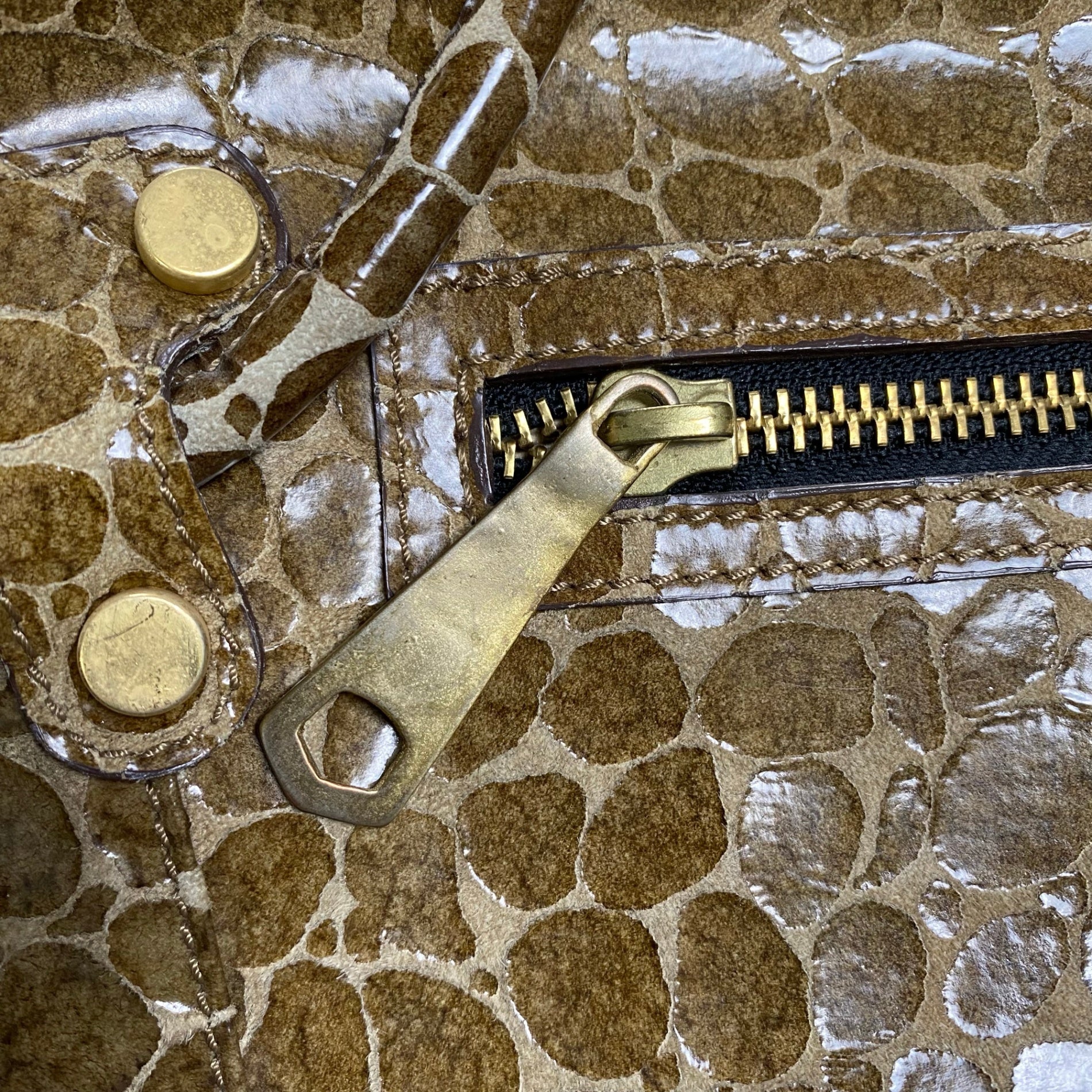 collection PRIVEE? コレクション プリヴェ / キリン柄 ハンドバッグ ボストン型 参考定価：85,000程度