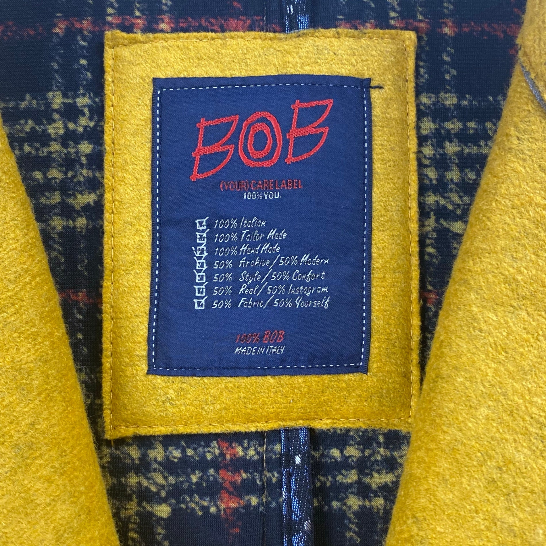 BOB ボブ 大丸取り扱い / ボンディングハンドワークジャケット MADE IN ITALY 参考定価：45,000程度  SIZE:1050（L程度）