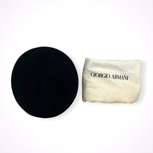 GIORGIO ARMANI / ロゴ刺繍入り ハイクラウンベレー帽 参考定価：80,000程度