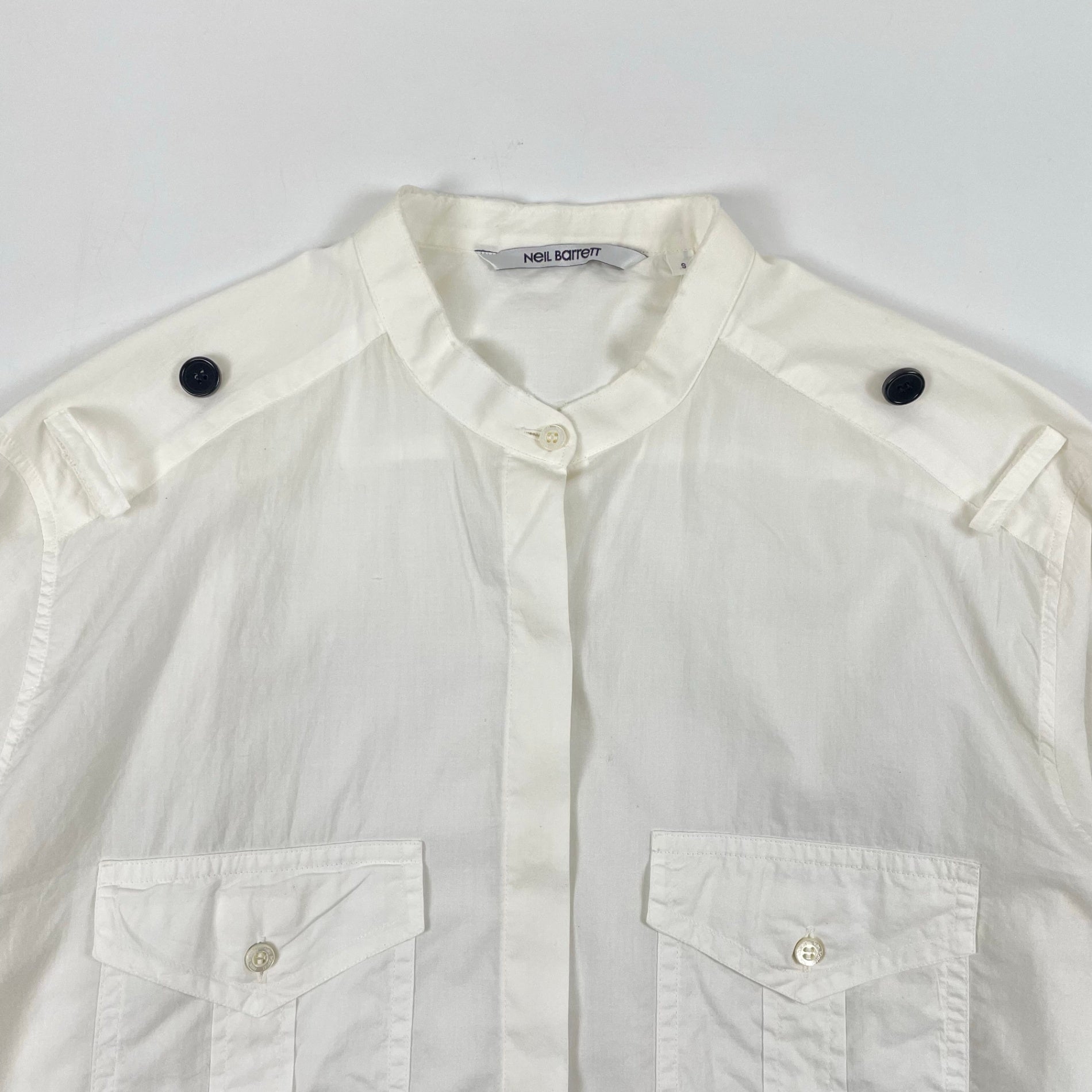 NeiL BarreTT / ミリタリーポプリンシャツ 参考定価：55,000程度 SIZE:S