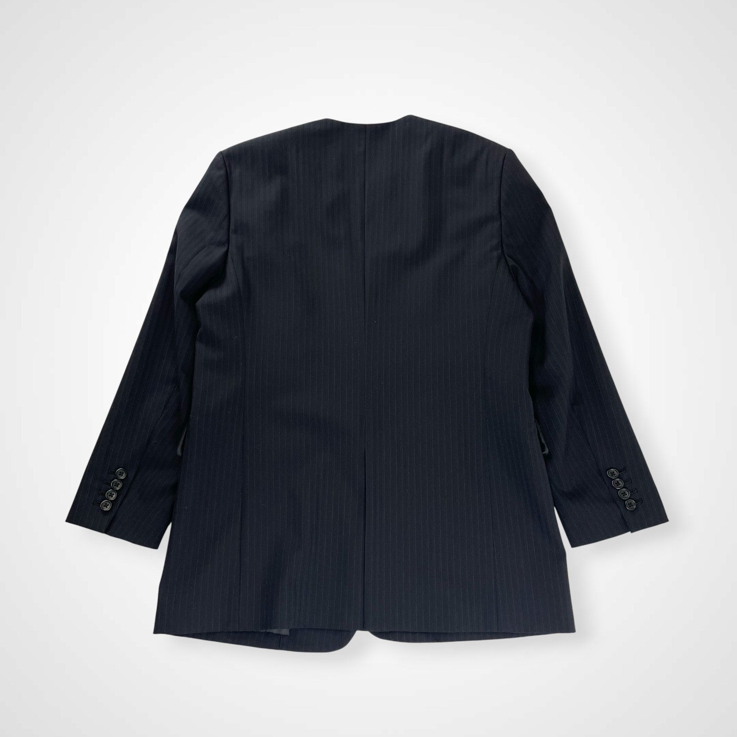 BEAUTY＆YOUTH ビューティーアンドユース / ストライプノーカラージャケット ブラック 23AW 参考定価：32,000+tax SIZE:S