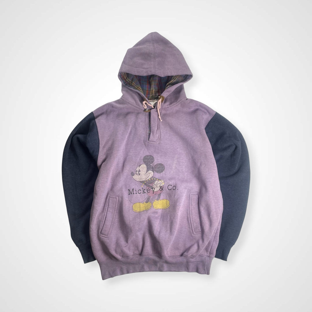 DISNEY＆CO × GENUS ディズニー ミッキー / 80s- ハーフジッププルオーバー パーカー パープル SIZE：L