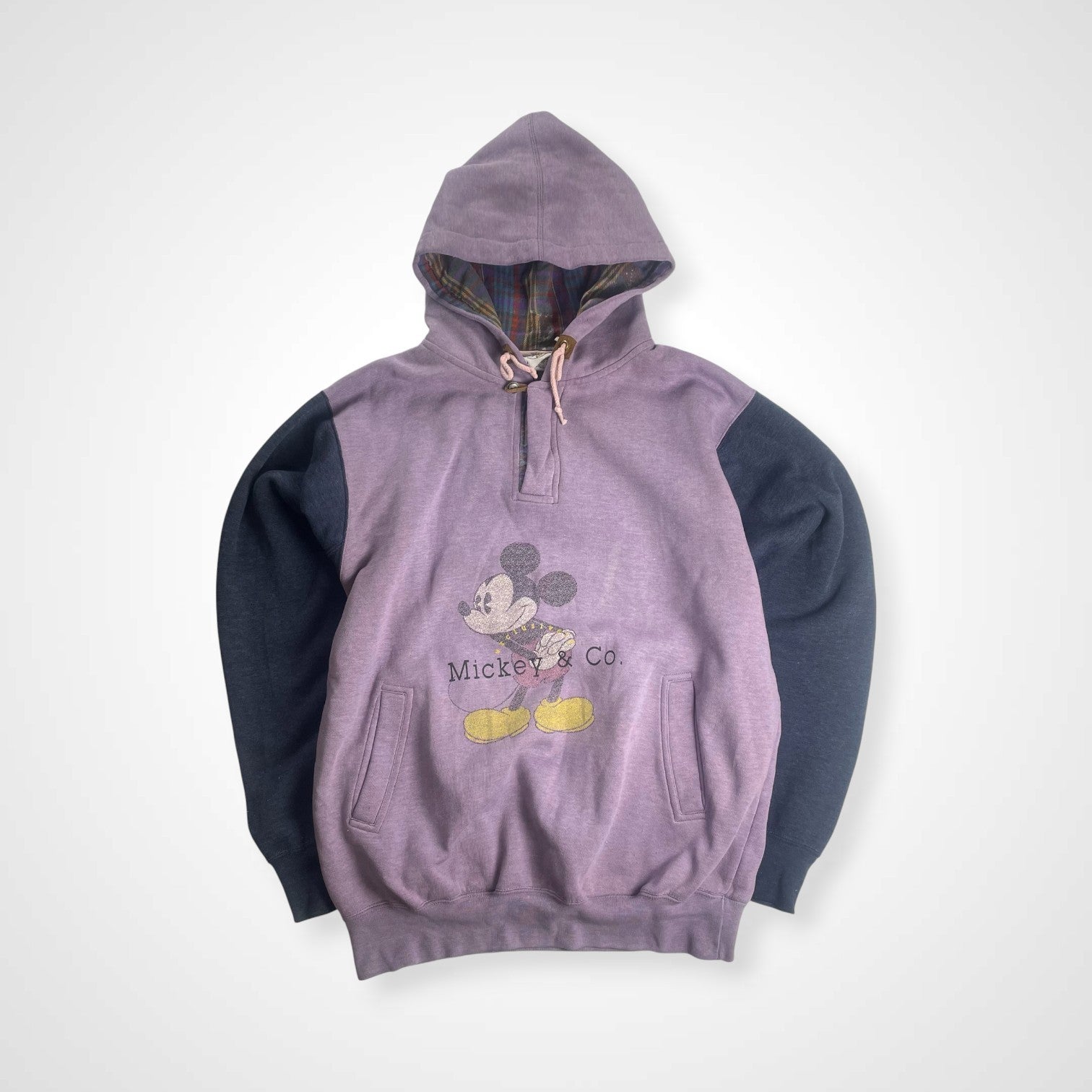 DISNEY＆CO × GENUS ディズニー ミッキー / 80s- ハーフジッププルオーバー パーカー パープル SIZE：L