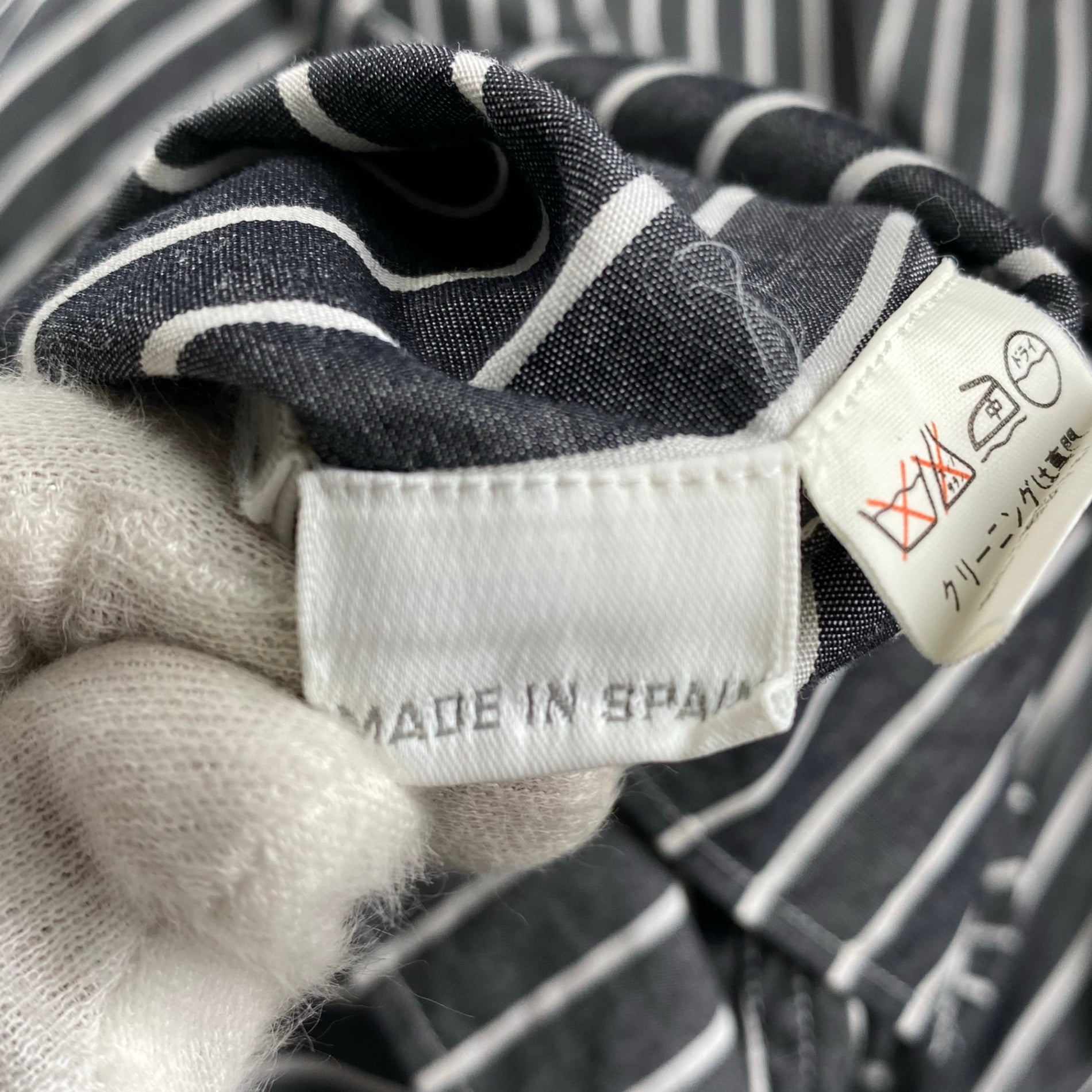 V2 BY VERSACE ベルサーチ ベルサーチェ ヴィンテージ / ストライプ シャツ ボタンダウン ビッグシルエット SIZE：M（XL程度）