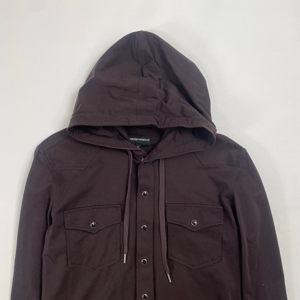 EMPORIO ARMANI エンポリオ アルマーニ / スナップボタンフードシャツ 参考定価：35,000程度 SIZE:M
