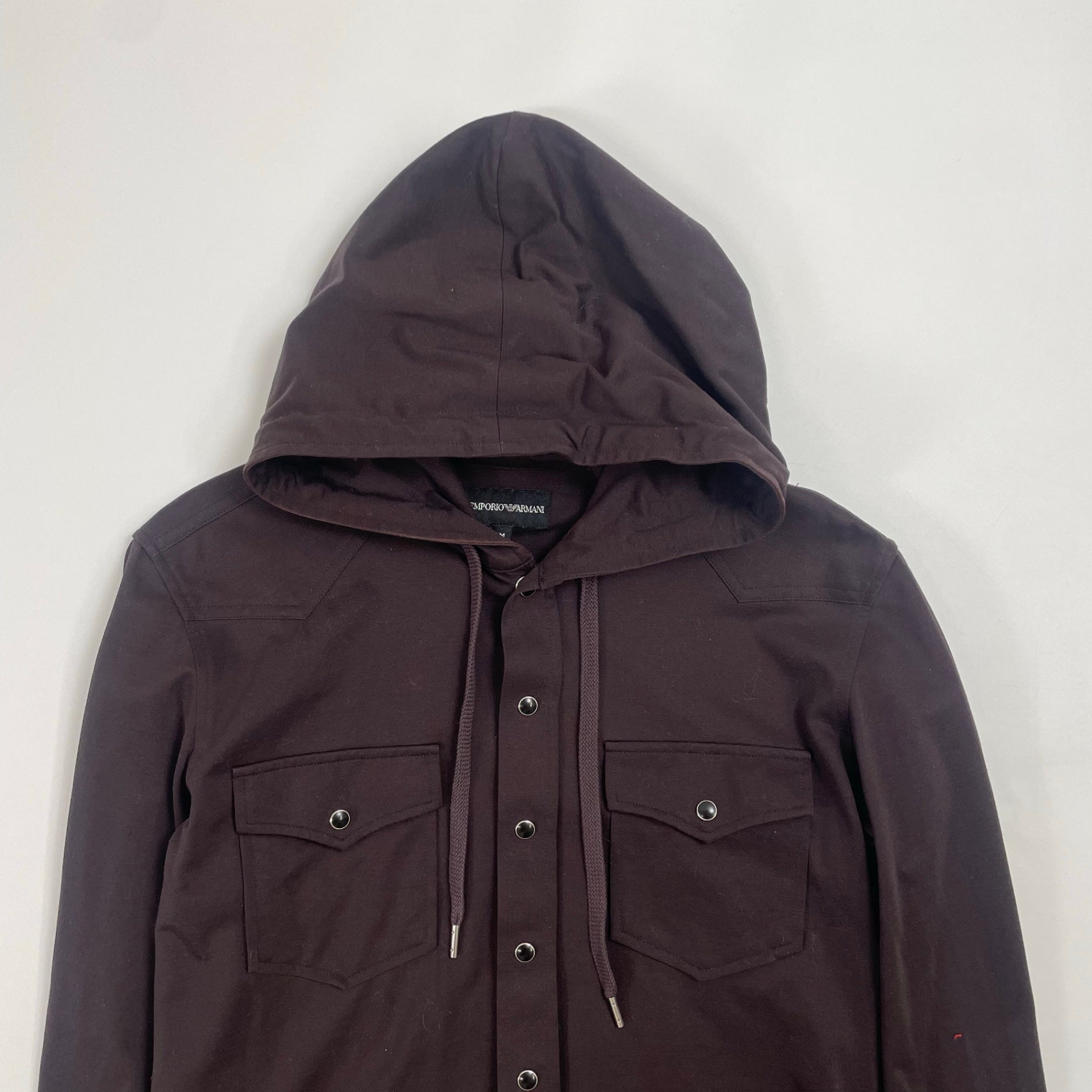 EMPORIO ARMANI エンポリオ アルマーニ / スナップボタンフードシャツ 参考定価：35,000程度 SIZE:M