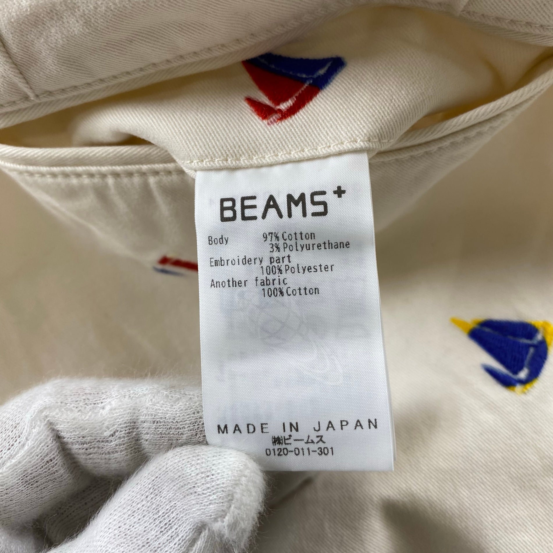 【未使用】 BEAMS PLUS ビームスプラス / 2 Pleats Shorts Embroidery On Print 5ポケット 2タック ハーフパンツ 参考定価：30,000+tax SIZE:L