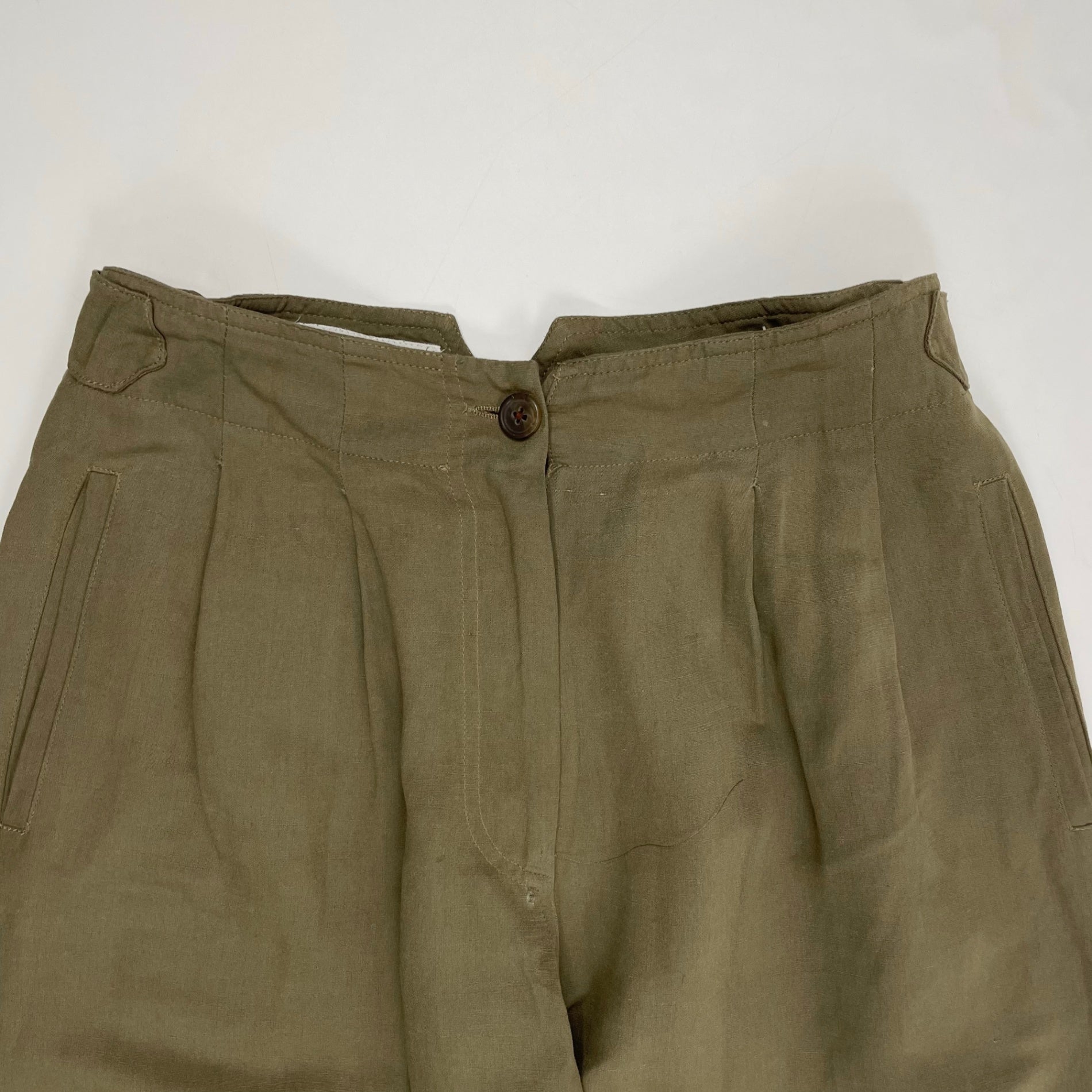 VINTAGE / ユーロヴィンテージ リネンツータックスラックス SIZE:44