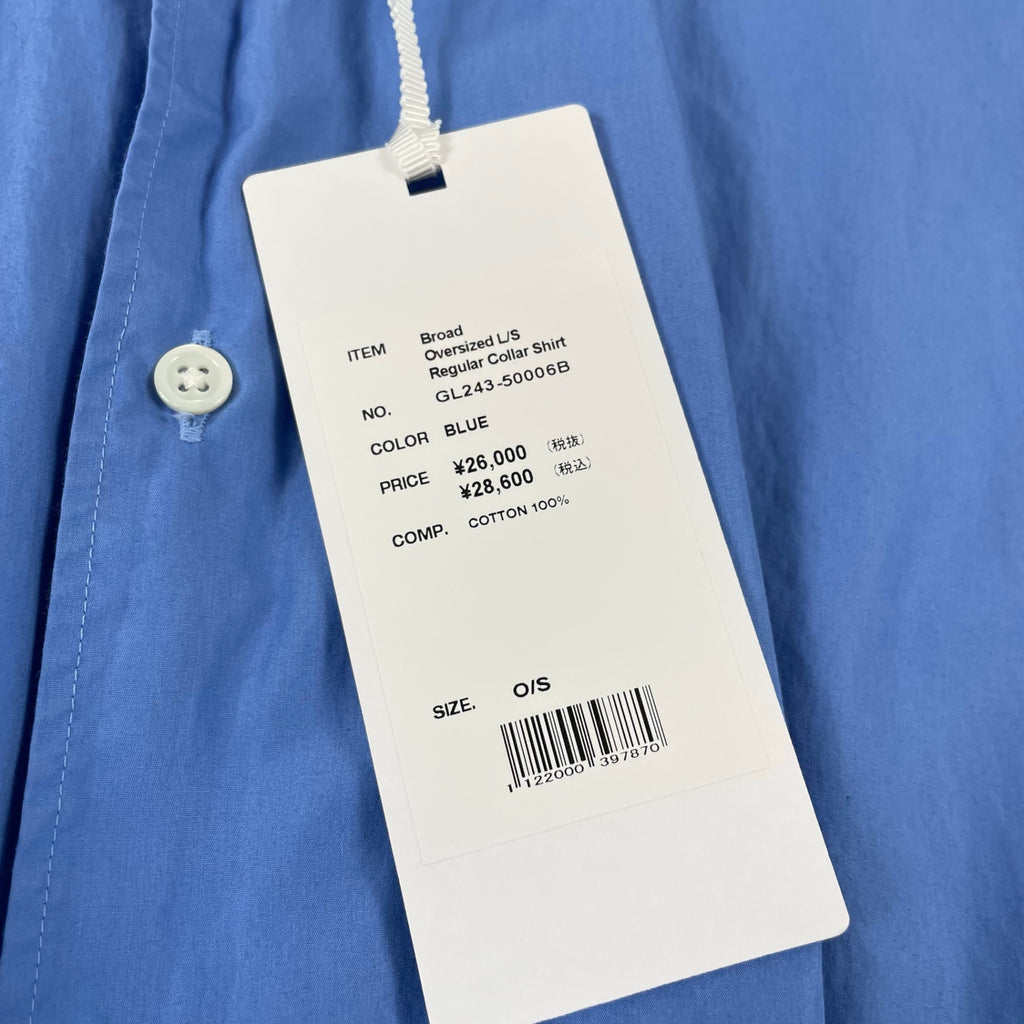Graphpaper / Broad L/S Oversized Regular Collar Shirt タグ付 参考定価：26,000+tax SIZE:0