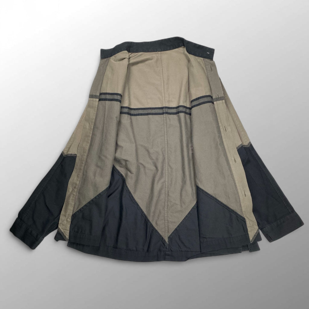 A-POC ABLE ISSEY MIYAKE エイポック エイブル イッセイミヤケ / ジオメトリックシャツ カラーレス 幾何学 グレー×ブラック SIZE:3