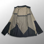 A-POC ABLE ISSEY MIYAKE エイポック エイブル イッセイミヤケ / ジオメトリックシャツ カラーレス 幾何学 グレー×ブラック SIZE:3
