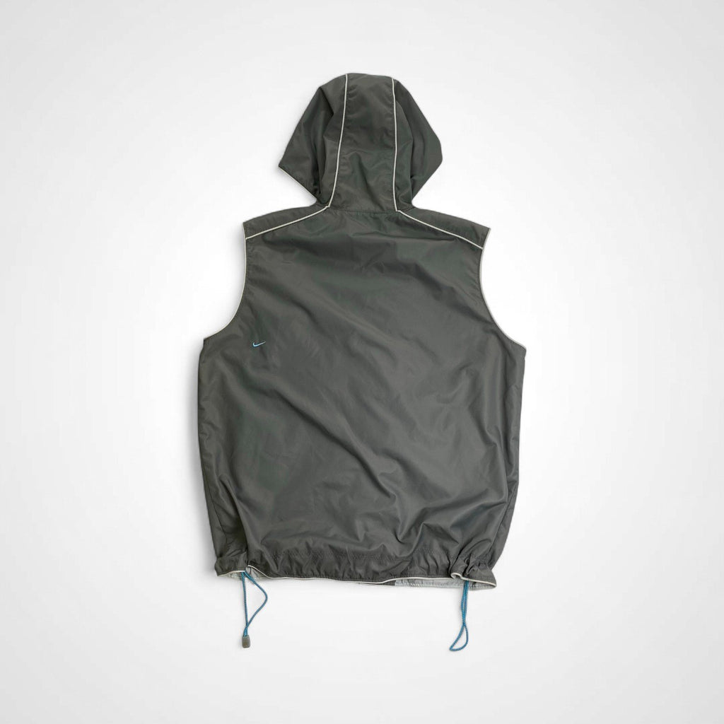 00s NIKE ナイキ / asymmetry tech hooded vest テック ベスト 立体ポケット SIZE：M