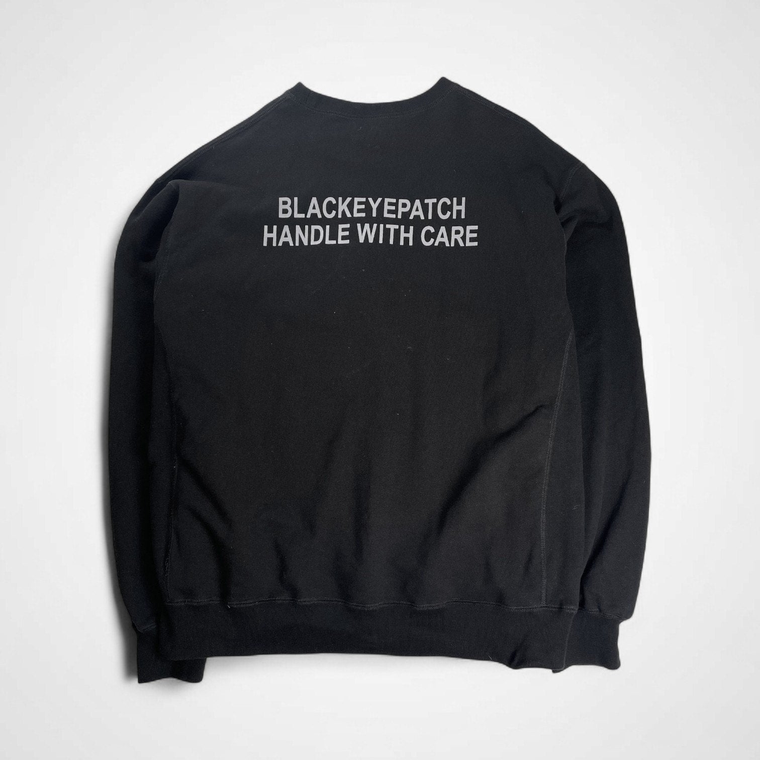 BLACK EYE PATCH ブラックアイパッチ / HANDLE WITH CARE CREW SWEAT LHP限定 極美品 SIZE:L