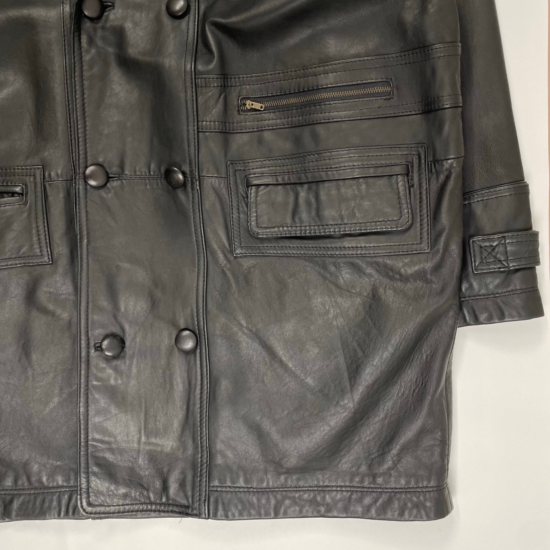 VINTAGE ヴィンテージ / ショールカラーレザーハーフコート SIZE:L