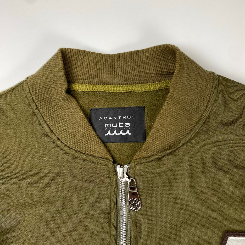 ACANTHUS アカンサス × muta MARINE ムータマリン / コラボ MA-1ジャケット スウェット地 カーキ SIZE:M
