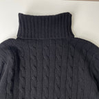 POLO RALPH LAUREN / エルボーパッチ付 ケーブルタートルネックニット SIZE：M