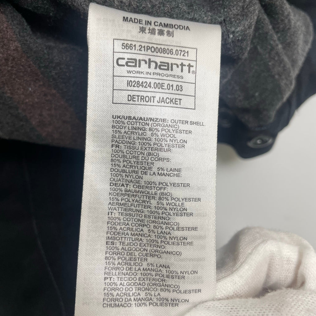 carhartt WIP カーハート / デトロイトジャケット ブランケット付 ブラック SIZE：L