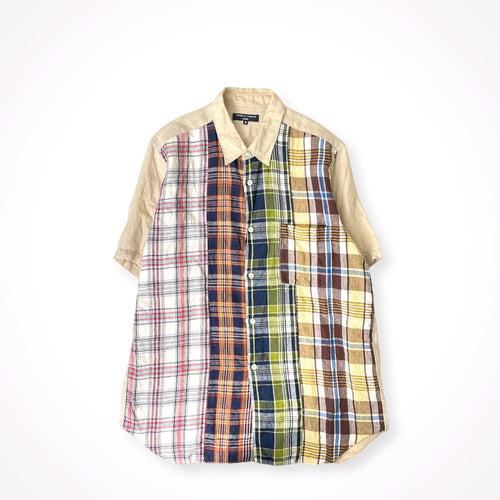 COMME des GARCONS HOMME / 08SS リネンミックスチェックシャツ 参考定価：40,000程度 SIZE:S
