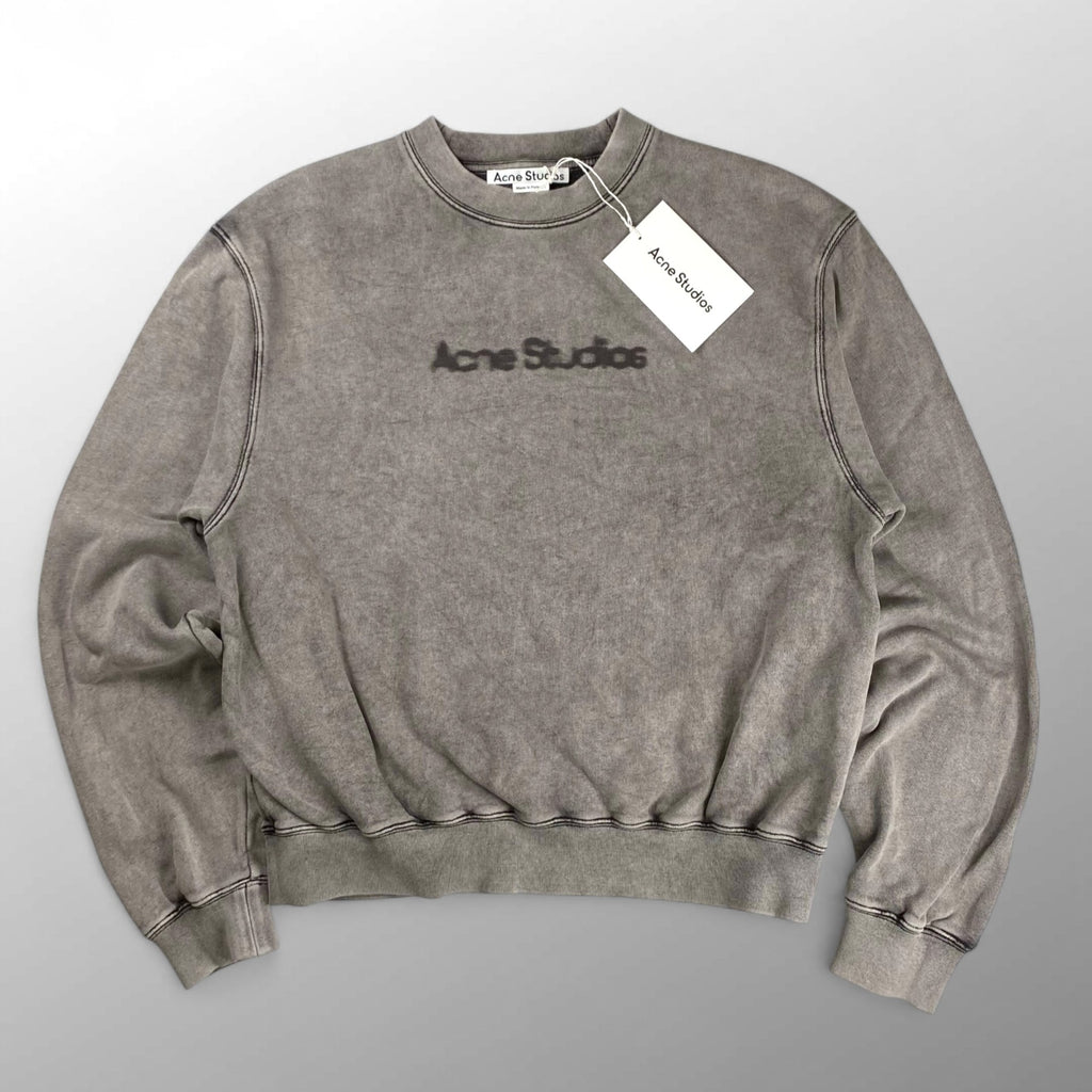 【タグ付】 Acne Studios アクネストゥディオズ / Blurred Logo Sweatshirt 短丈 スウェット ロゴ Faded Grey 23AW 参考定価：59,000+tax SIZE:S