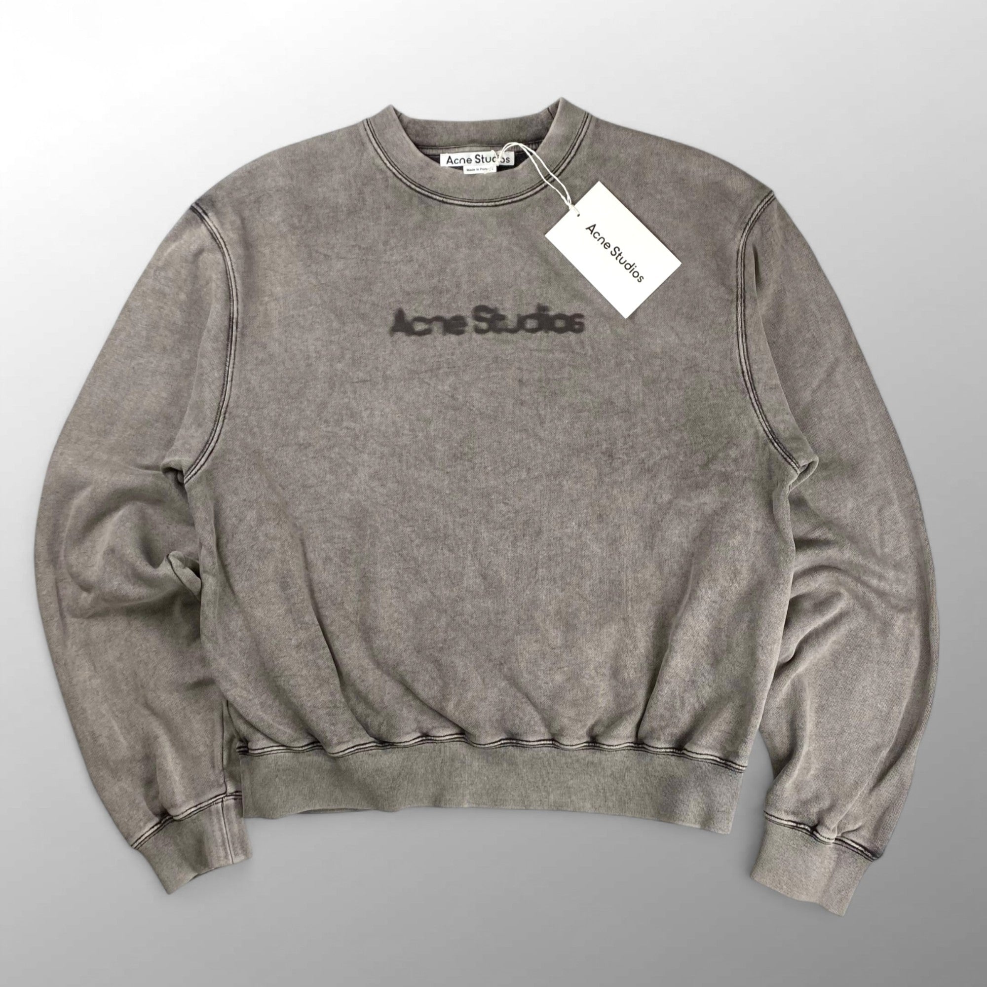 【タグ付】 Acne Studios アクネストゥディオズ / Blurred Logo Sweatshirt 短丈 スウェット ロゴ Faded Grey 23AW 参考定価：59,000+tax SIZE:S
