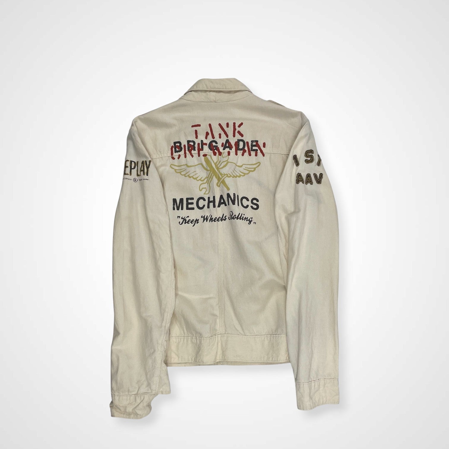 REPLAY リプレイ / コットンリネンジャケット ウイングプリント SIZE：M