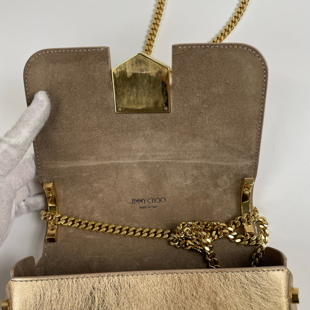 JIMMY CHOO ジミーチュウ / LOCKETT PETITE チェーンショルダーバッグ ギャランティー付 参考定価：200,000程度