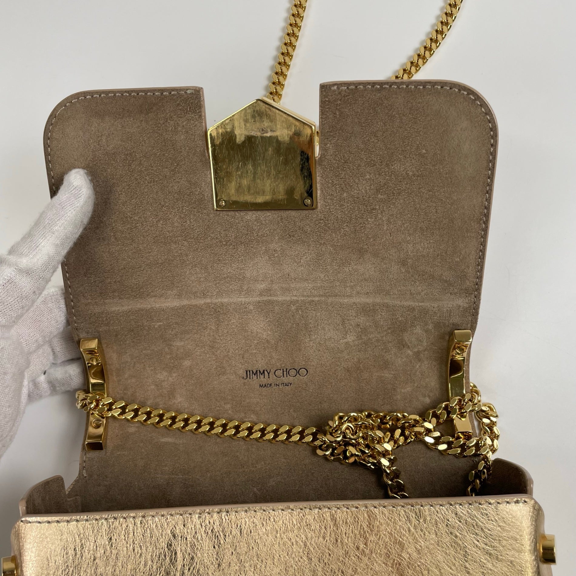 JIMMY CHOO ジミーチュウ / LOCKETT PETITE チェーンショルダーバッグ ギャランティー付 参考定価：200,000程度