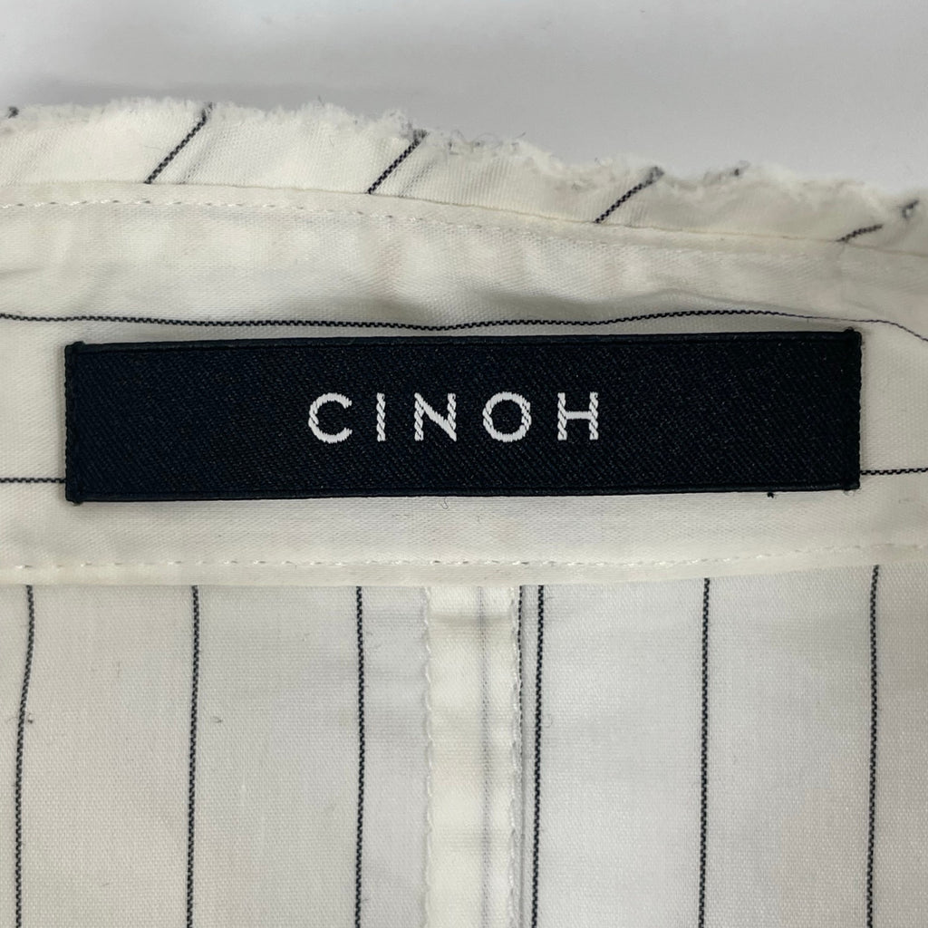 CINOH / ストライプバンドカラーシャツ 参考定価：34,000程度 SIZE:46
