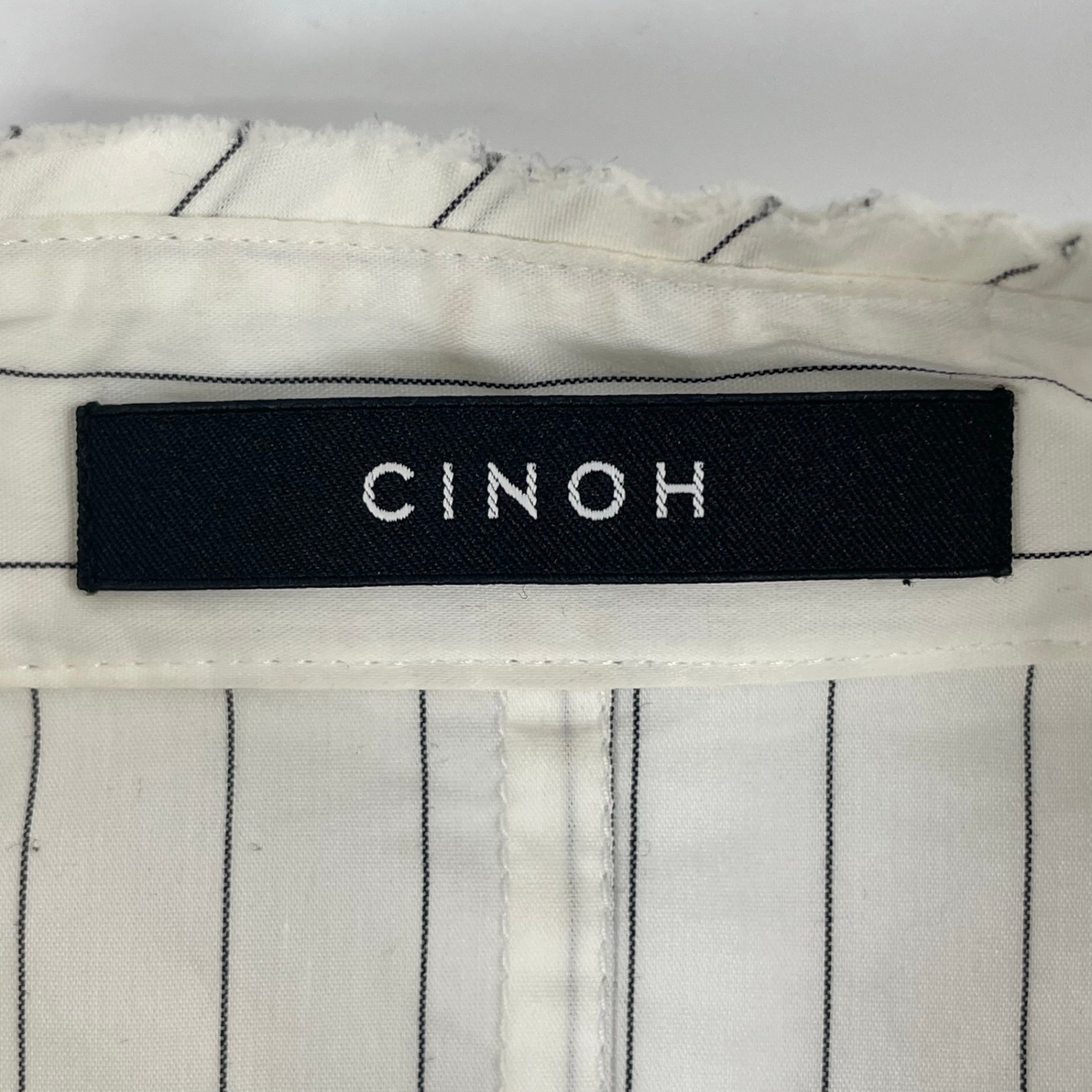 CINOH / ストライプバンドカラーシャツ 参考定価：34,000程度 SIZE:46