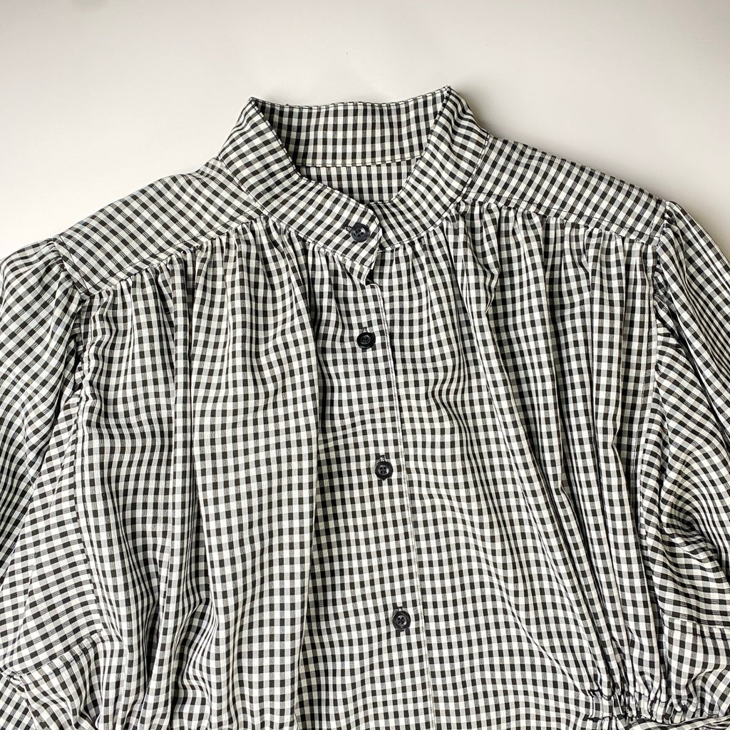 【美品】 AKTE アクテ / サイドコードロングシャツワンピース チェック柄 参考定価：18,000+tax  SIZE：FREE