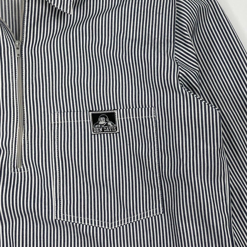 BEN DAVIS ベンデイビス / ハーフジップヒッコリーシャツジャケット 日本製 SIZE：M