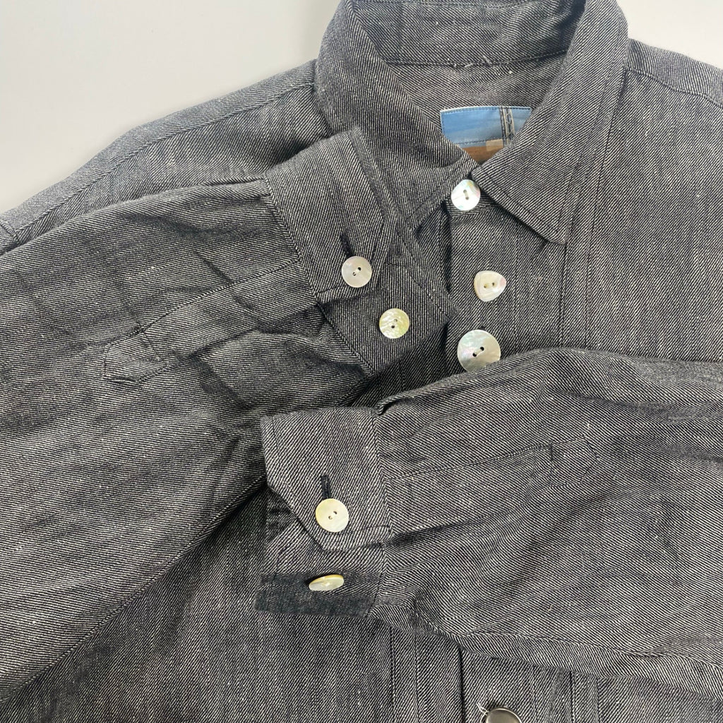 JOURNAL STANDARD × MIKA KASAI / PATCH BUTTON LINEN SH 25AW 参考定価：23,000+tax SIZE:FREE