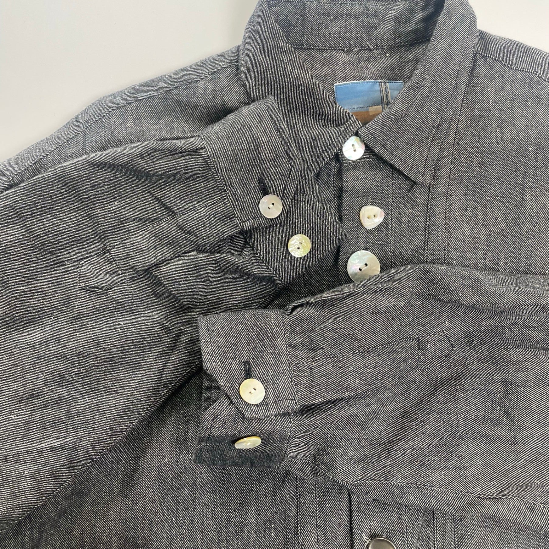 JOURNAL STANDARD × MIKA KASAI / PATCH BUTTON LINEN SH 25AW 参考定価：23,000+tax SIZE:FREE