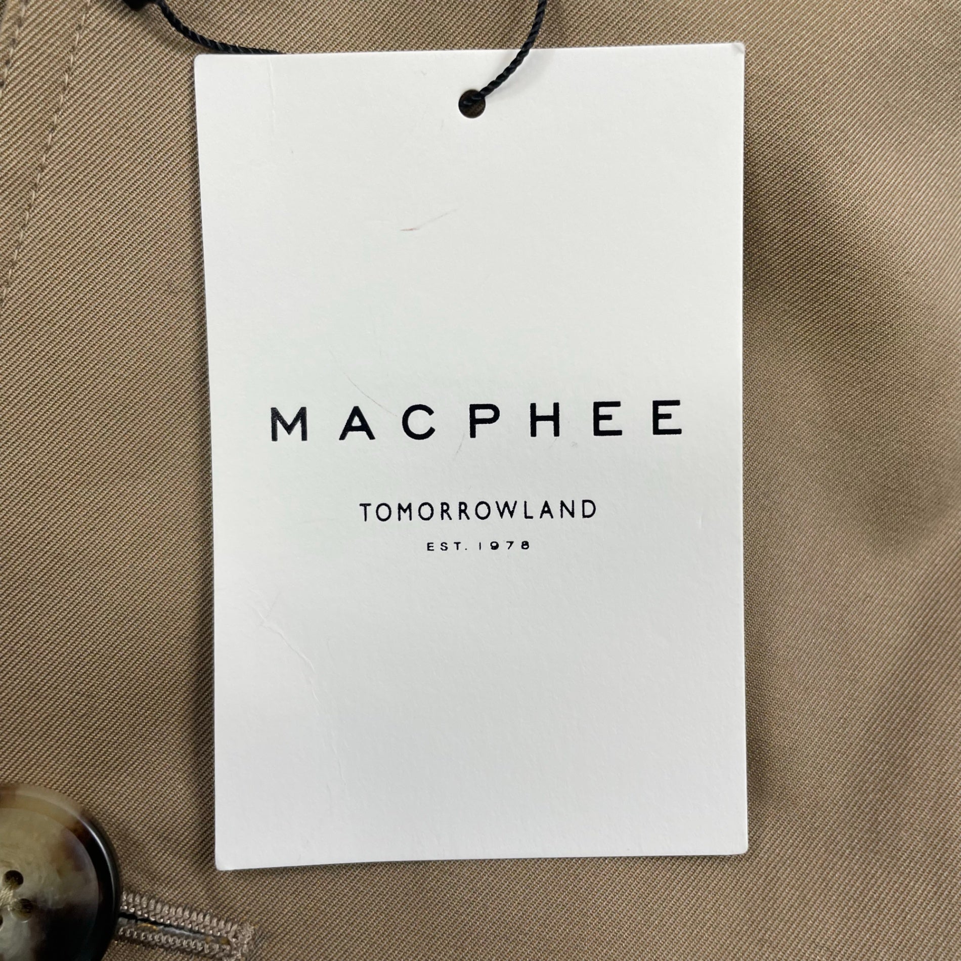 MACPHEE マカフィー / コットンギャバジントレンチコート 未使用品 参考定価：63,000+tax SIZE:34