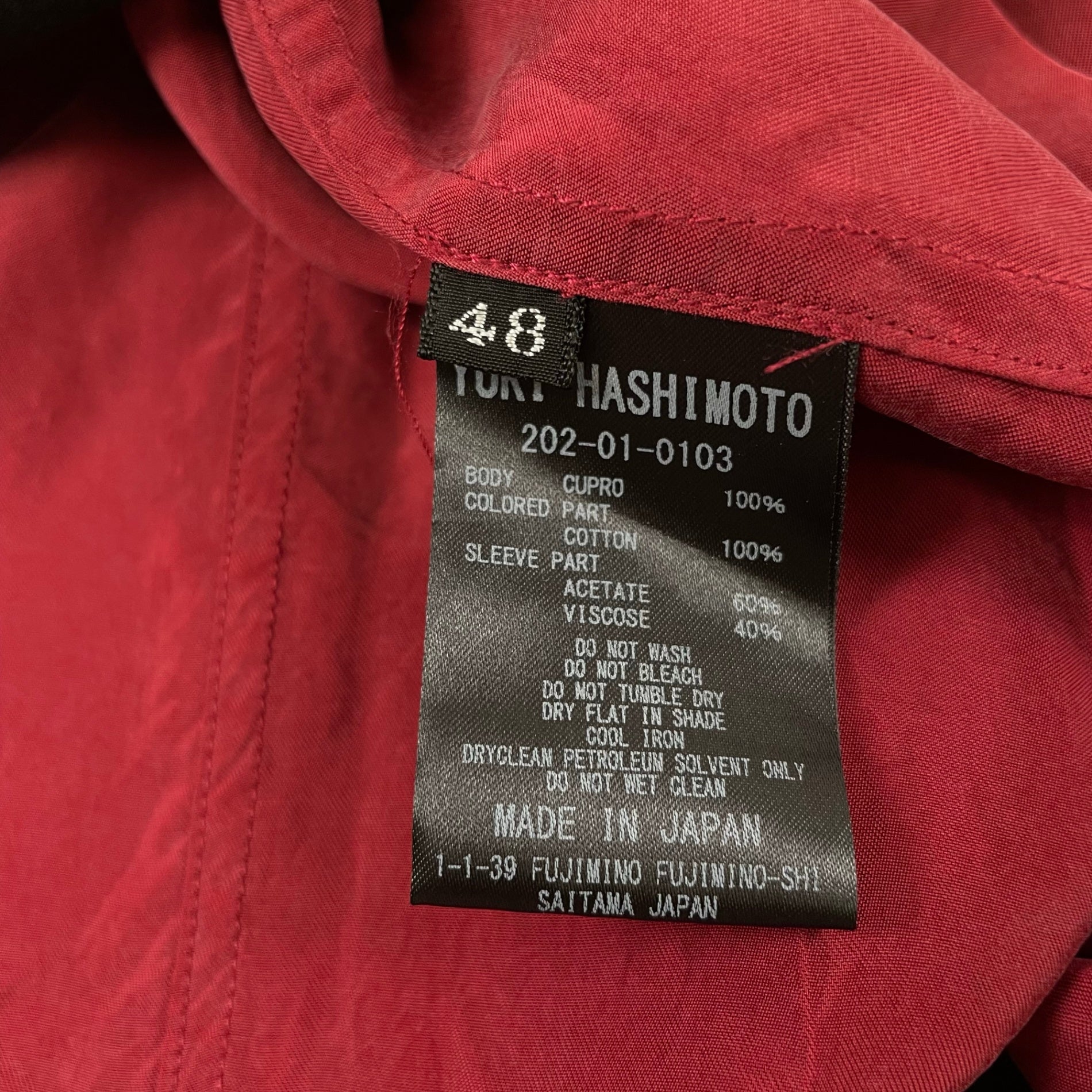 YUKI HASHIMOTO ユウキ ハシモト / LINING SHIRTS 参考定価：43,000+tax SIZE:48