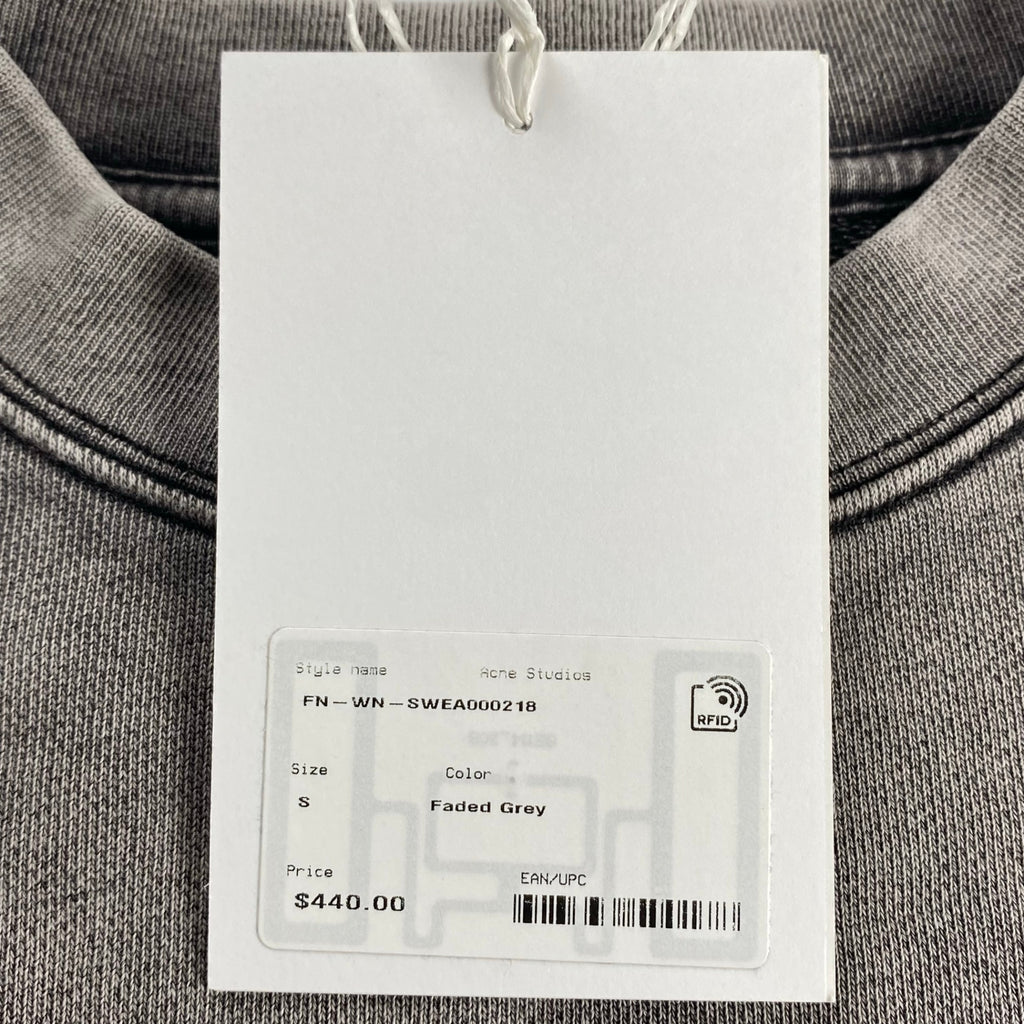 【タグ付】 Acne Studios アクネストゥディオズ / Blurred Logo Sweatshirt 短丈 スウェット ロゴ Faded Grey 23AW 参考定価：59,000+tax SIZE:S