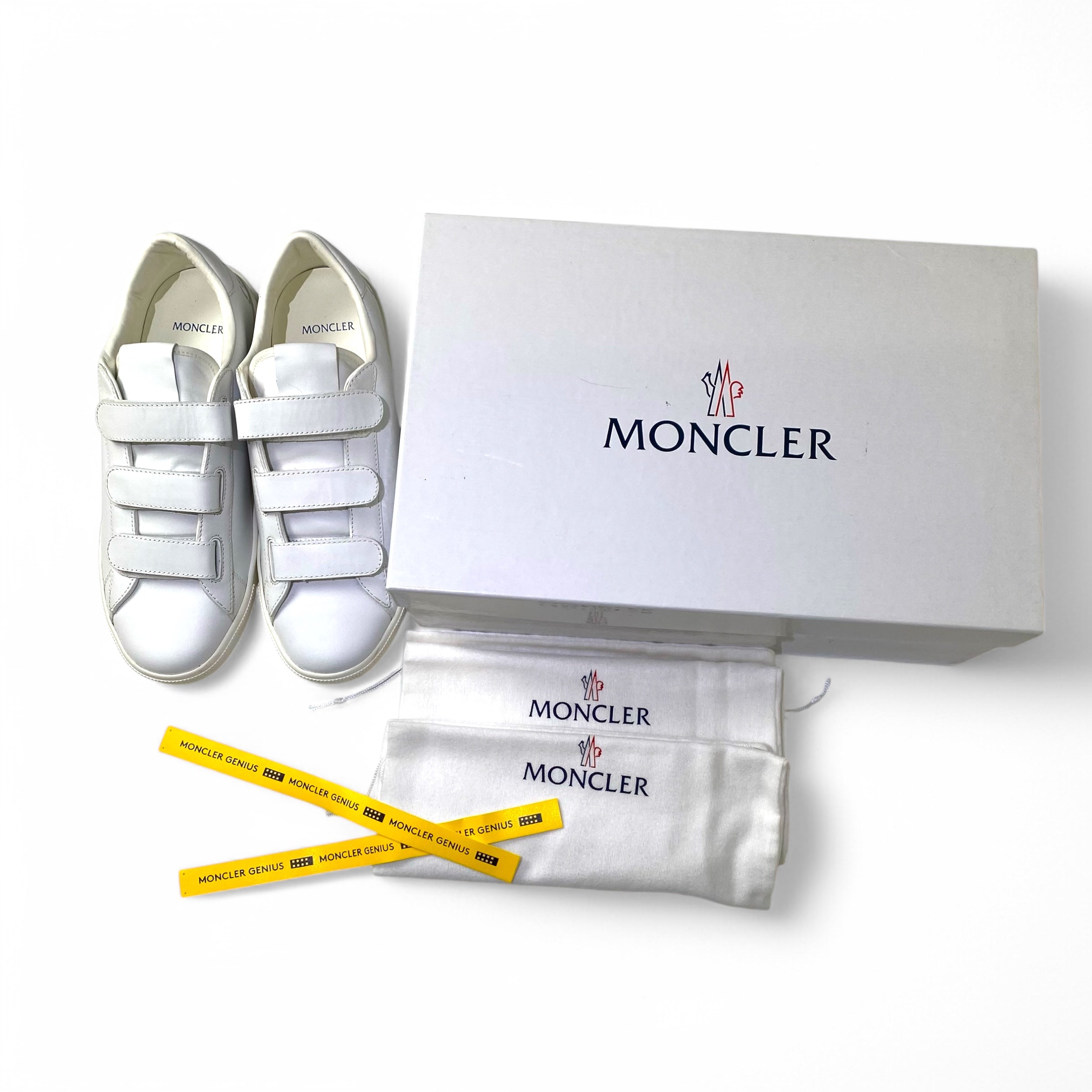 【試着程度、箱・布袋付】MONCLER モンクレール fragment design ベルクロ レザー スニーカー 藤原ヒロシ