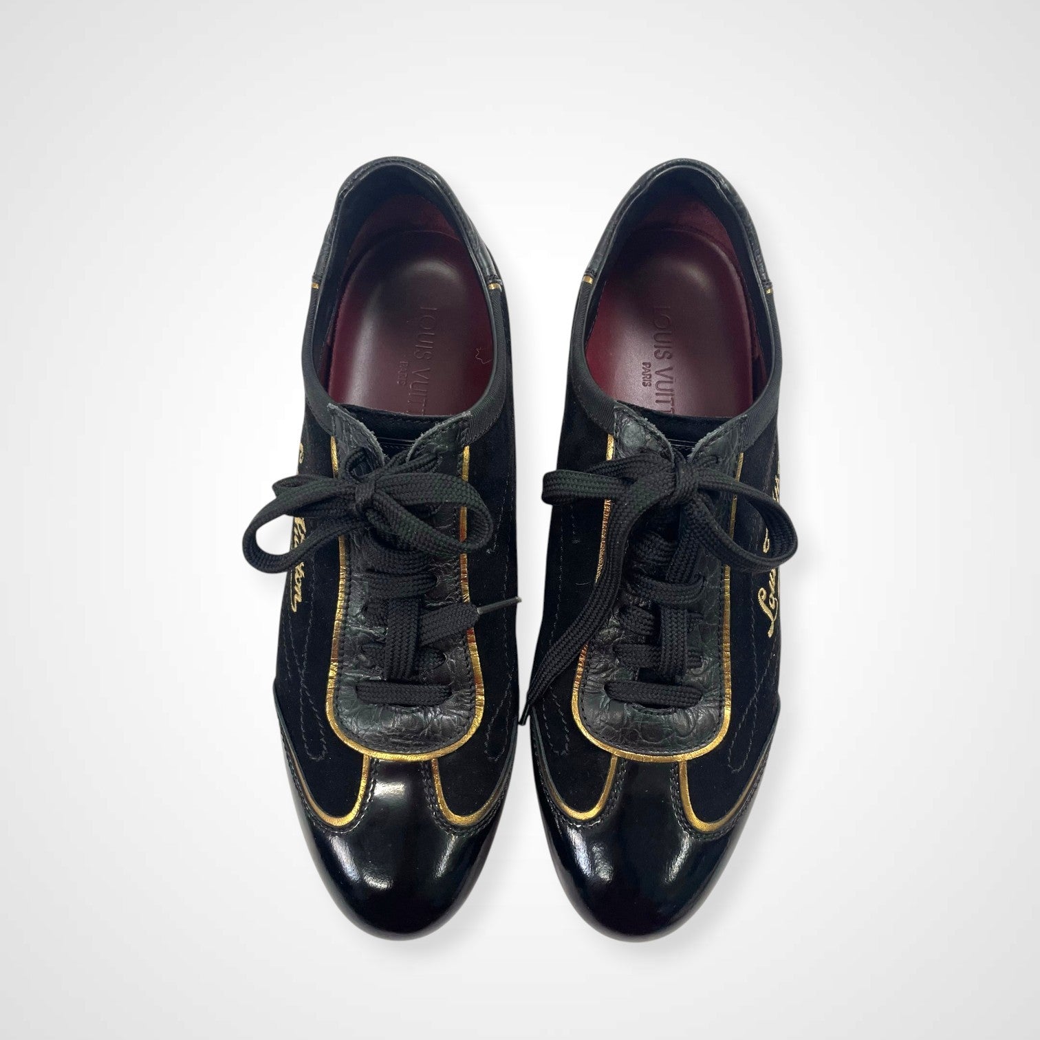 LOUIS VUITTON ルイ・ヴィトン / 筆記体ロゴ スウェードレザースニーカー 参考定価：160,000程度 SIZE:6 1/2