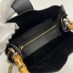 LAURA DI MAGGIO ローラ ディ マッジオ / ハラコ×レザーバンブーハンドルバッグ 未使用品 参考定価：33,000+tax